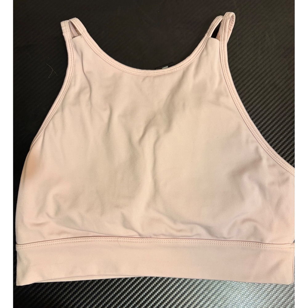 Balance Athletica Women Pink High‎ Neck Strappy Cage Back Sports Bra M